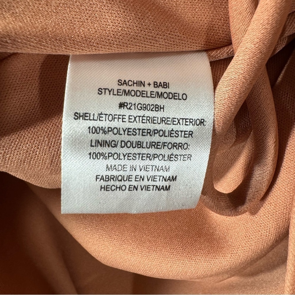 Anthropologie Sachin + Babi Tansy formal Gown apricot satin NWT - Picture 12 of 16
